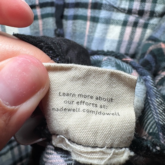 Madewell Medium midnight green flannel Sunday shirt in cronston Plaid - Picture 7 of 12